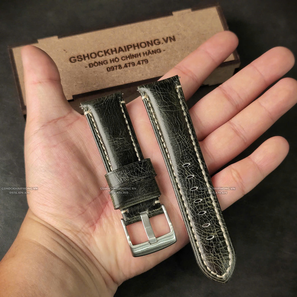 Dây da Bò loại 1 - Màu Xanh - Size 20/22/24mm