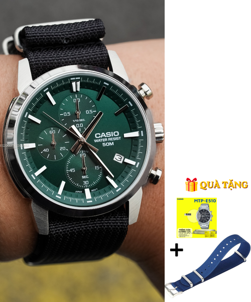 CASIO MTP-E510D-3A ( Lên dây vải  MILITARY )
