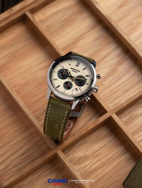 CASIO EDIFICE EFR-575L-7A ( lên dây da xanh rêu )