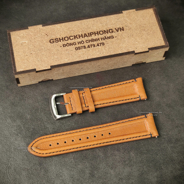 Dây da Bò Gân - Màu Nâu - Size 20/22mm