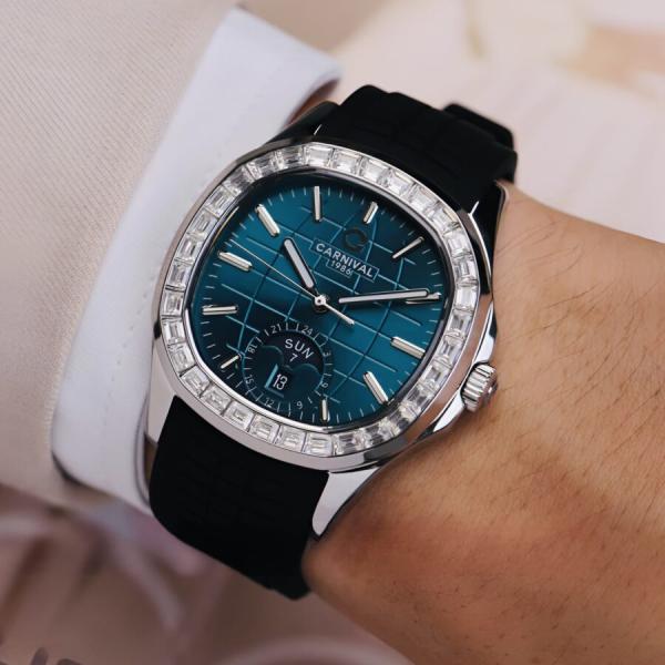 Đồng hồ nam Carnival - Nam 8113G2-VT-DCS-XL - Viền đá - Kính Saphire - Automatic