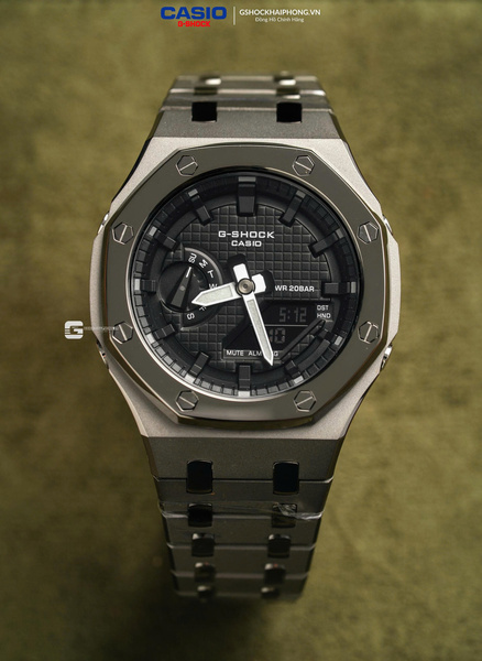 GA-2100AP GA-2100AP - LAYERS GUN METAL X BLACK WAFFLE