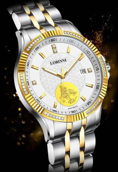 Đồng hồ nam chính hãng LOBINNI L19005-2 (Mạ vàng 24k)