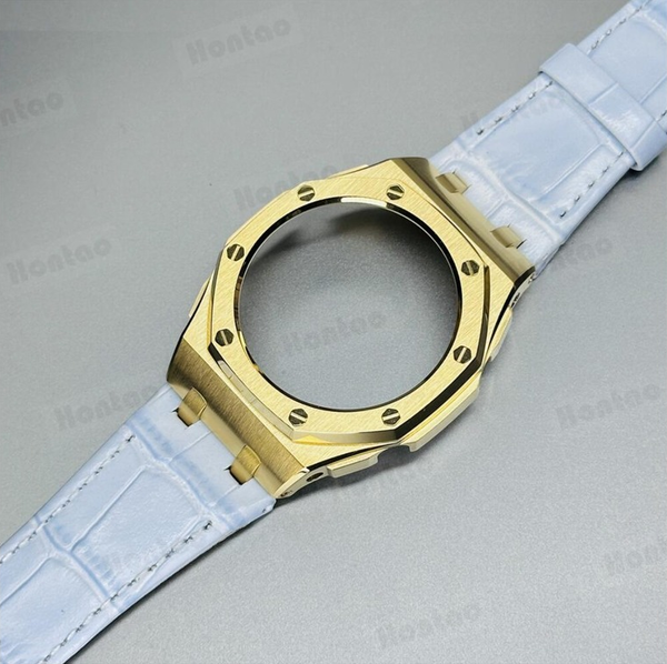 Bộ vỏ thép Vàng - Dây da ( Thế hệ 5 cao cấp ) ( Kích vào sản phẩm chọn màu dây )