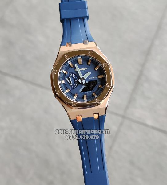 G-SHOCK GA-2100AP - LAYERS ROSE GOLD BLUE METALIC