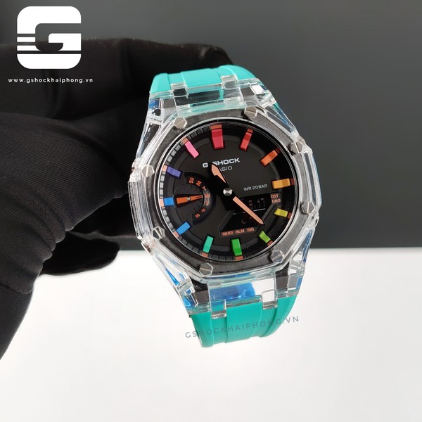 G-SHOCK GA-2100AP - Hyper Color Tiffany Skeleton 