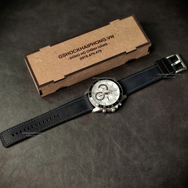 Dây da bọc cao su - Size 20/22/24mm - Màu Xanh Dương