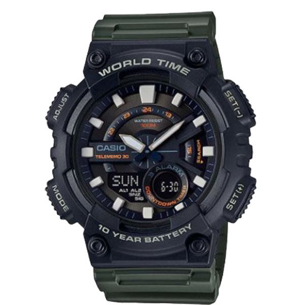 Đồng hồ Nam Chính hãng CASIO AEQ-110W-3AV - Pin 10 năm