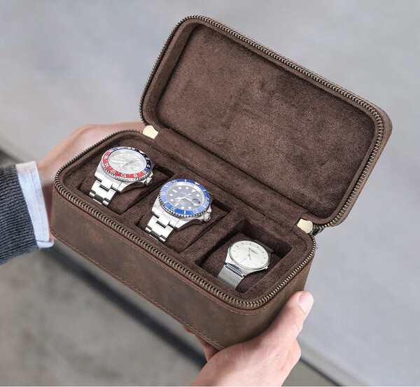 Bộ Ba Hộp Đựng Đồng Hồ Sang Trọng - Da xịn Crazy Horse cao cấp