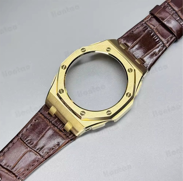 Bộ vỏ thép Vàng - Dây da ( Thế hệ 5 cao cấp ) ( Kích vào sản phẩm chọn màu dây )