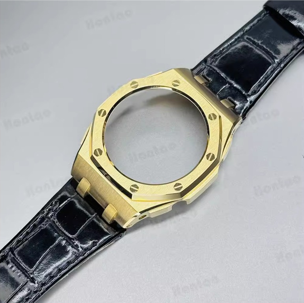 Bộ vỏ thép Vàng - Dây da ( Thế hệ 5 cao cấp ) ( Kích vào sản phẩm chọn màu dây )