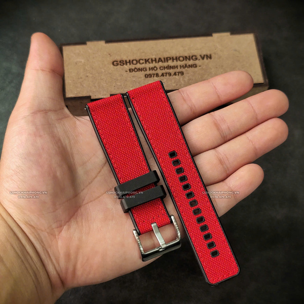 Dây vải Nilon chống nước - Size 20/22/24mm - Màu Đỏ