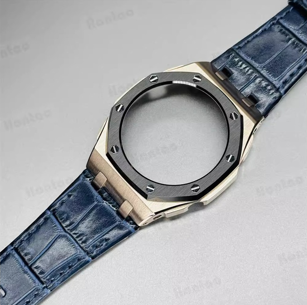 Bộ vỏ thép Đen Vàng - Dây da ( Thế hệ 5 cao cấp ) ( Kích vào sản phẩm chọn màu dây )