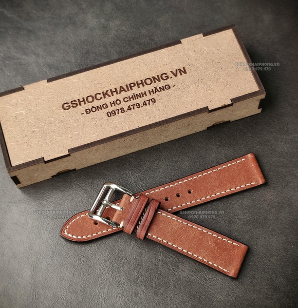 Da Ý nhập khẩu PUEPLO màu Retro - SIZE 20MM/ 22MM-Màu nâu