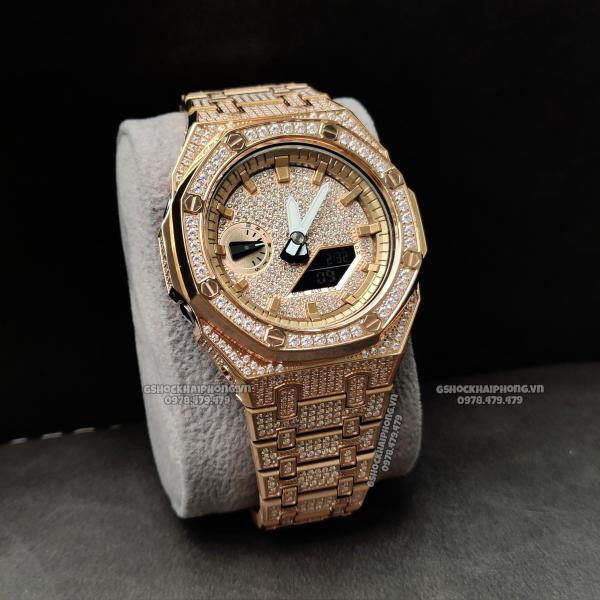 G-SHOCK GA-2100AP - ROSE GOLD FULL CZ SETTING