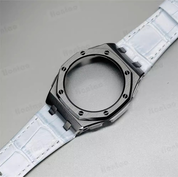 Bộ vỏ thép Đen Bóng - Dây da ( Thế hệ 5 cao cấp ) ( Kích vào sản phẩm chọn màu dây )