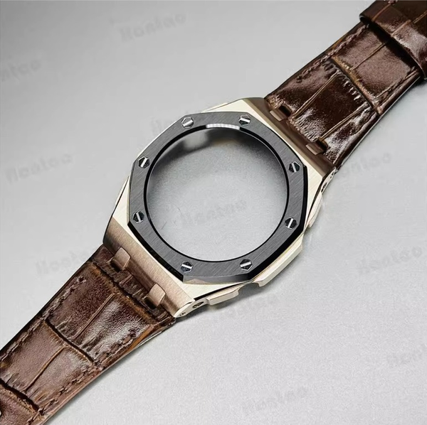 Bộ vỏ thép Đen Vàng - Dây da ( Thế hệ 5 cao cấp ) ( Kích vào sản phẩm chọn màu dây )