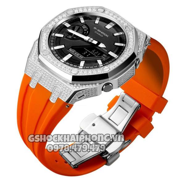 Bộ vỏ Bạc nạm full đá - Dây cao su ( Kích vào sản phẩm chọn màu dây ) 