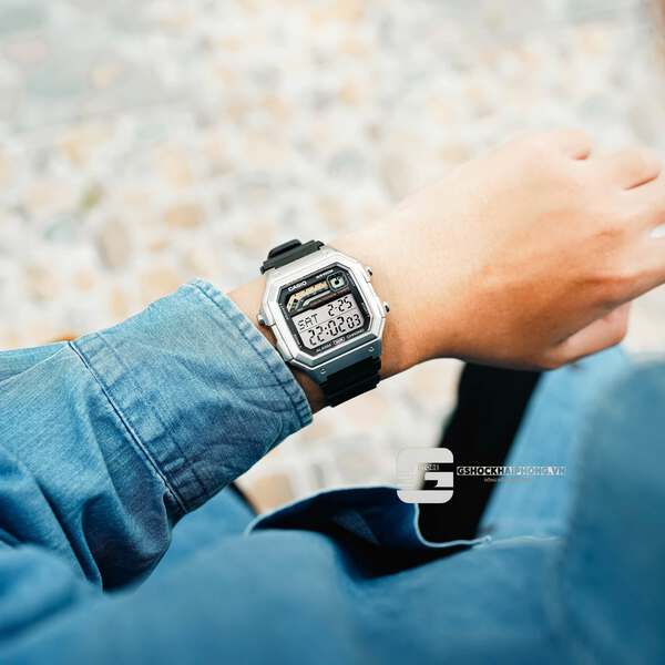 Đồng hồ Nam Chính hãng CASIO WS-1600H-1A- Lắp thêm vỏ thép - Kính cường lực cao cấp