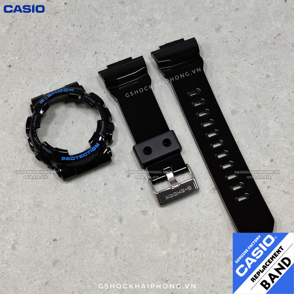 Bộ vỏ GA-100/110/120/140 - Chất liệu bóng - Đen chữ xanh dương
