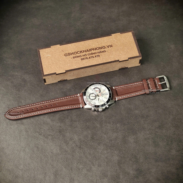 Dây da Bò Gân - Màu Nâu Đậm - Size 20/22mm