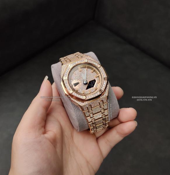 G-SHOCK GA-2100AP - ROSE GOLD FULL CZ SETTING