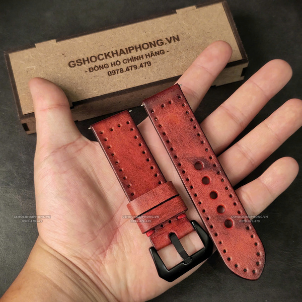 Dây da Bò - Màu Cam Đất - Size 18/20/22/24mm