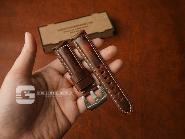 Da bò Ý cổ điển sáp dầu - size 20mm/ 22mm/ 24mm/ 26mm