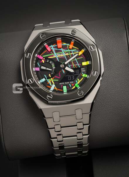 G-SHOCK GA-2100AP - GUN METAL LAERS X ZEBRA HYPER COLOR