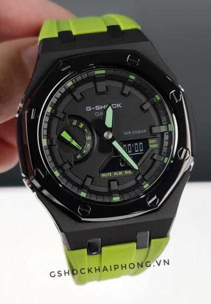 G-SHOCK GA-2100AP - Layers - Dây cao su xanh