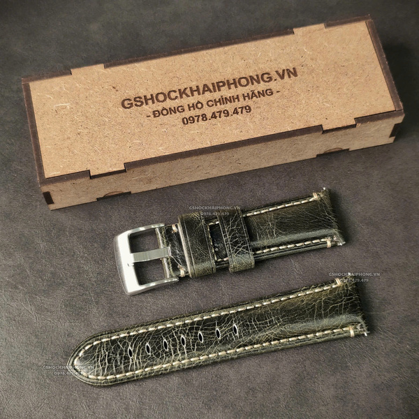 Dây da Bò loại 1 - Màu Xanh - Size 20/22/24mm