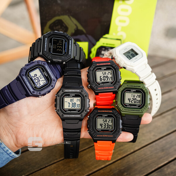 CASIO W-218HC-8A - QUÀ TẶNG TRỊ GIÁ 200K