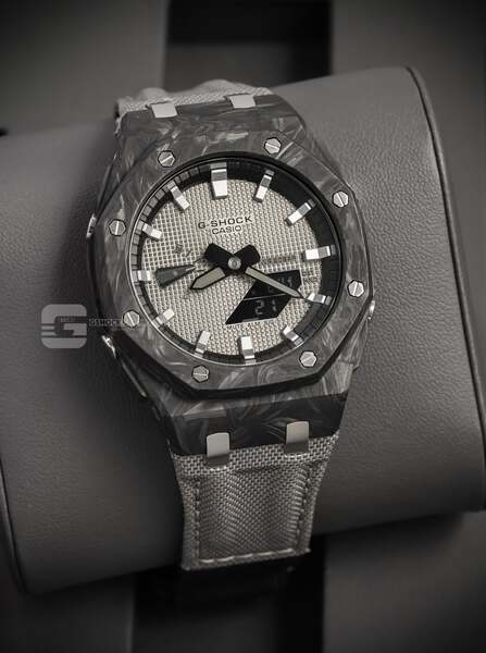 G-SHOCK GA-2100AP - WAFFLE METAL X CARBON VELCRO CASE