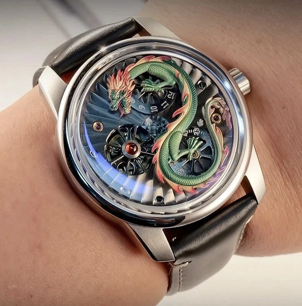 ĐỒNG HỒ NAM CHÍNH HÃNG OBLVLO DRAGON LUXURY RỒNG XANH