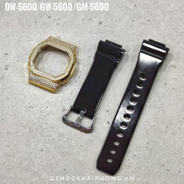 Bộ mặt vàng nạm đá - dây đen bóng 