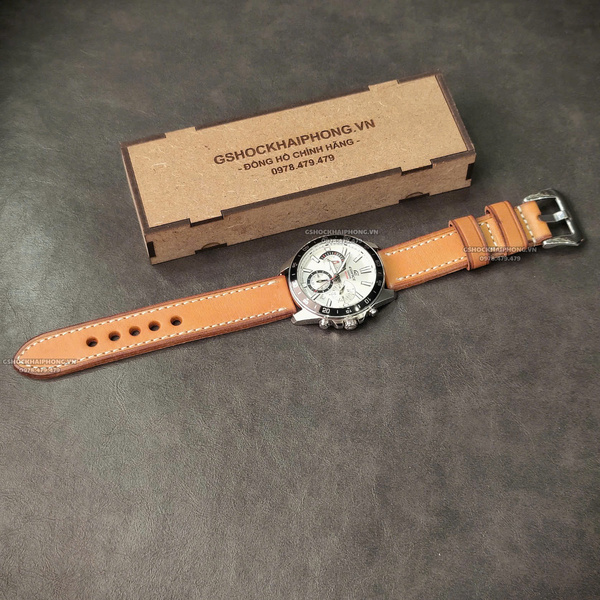 Dây da Bò - Màu Cam Vàng - Size 18/20/22/24mm