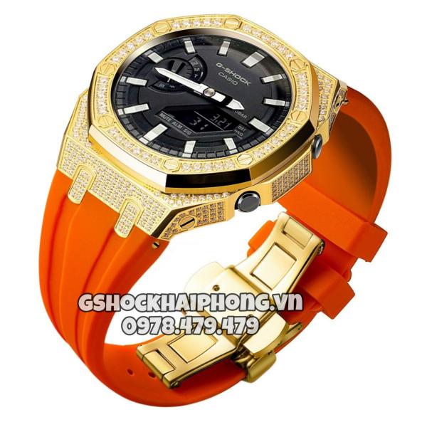 Bộ vỏ Gold nạm  phun đá  - Dây cao su ( Kích vào sp chọn màu dây ) 