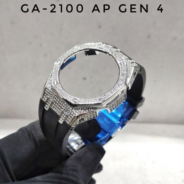Bộ vỏ GA-2100 AP Gen 4 - Mặt benzel nạm đá 