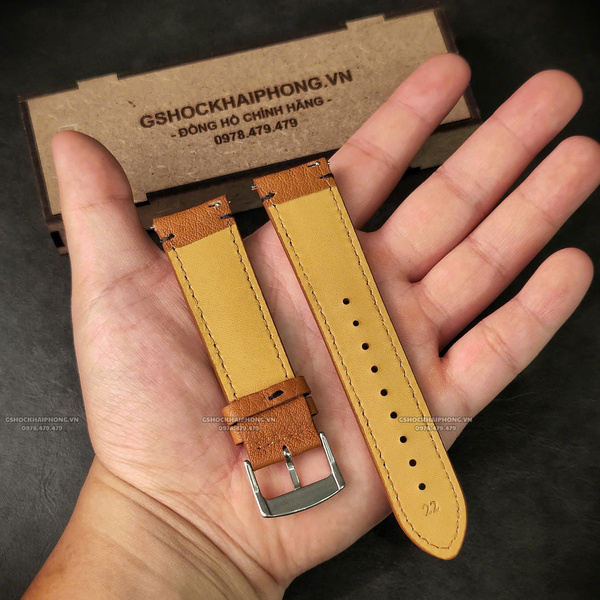 Dây da Bò Gân - Màu Nâu - Size 20/22mm