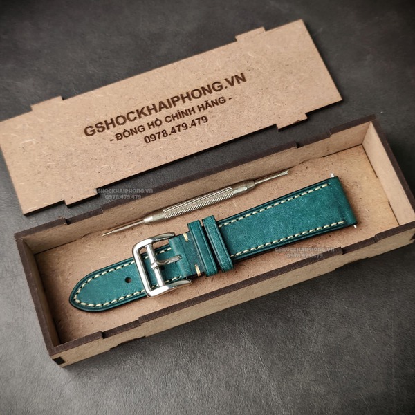 Da Ý nhập khẩu PUEPLO màu Retro - SIZE 20MM/ 22MM-Màu Xanh cổ vịt