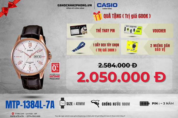 CASIO MTP-1384L-7A - QUÀ TẶNG TRỊ GIÁ 600K