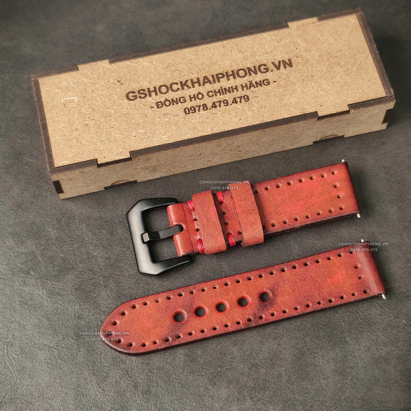 Dây da Bò - Màu Cam Đất - Size 18/20/22/24mm