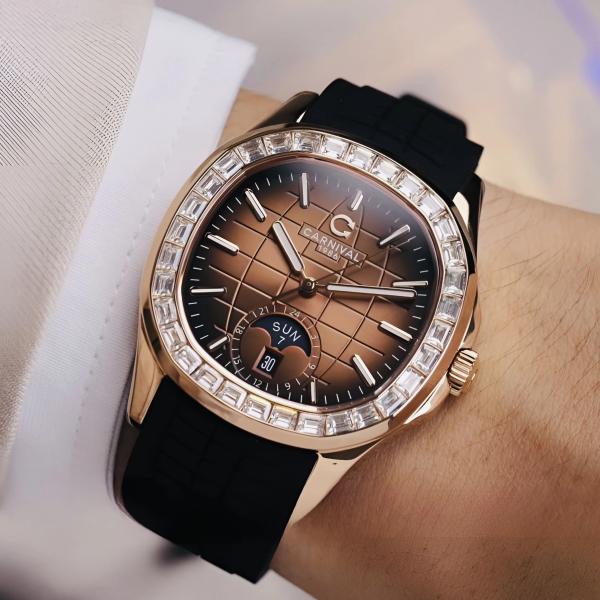 Đồng hồ nam Carnival - Nam 8113G2-VT-DCS-N - Viền đá - Kính Saphire - Automatic