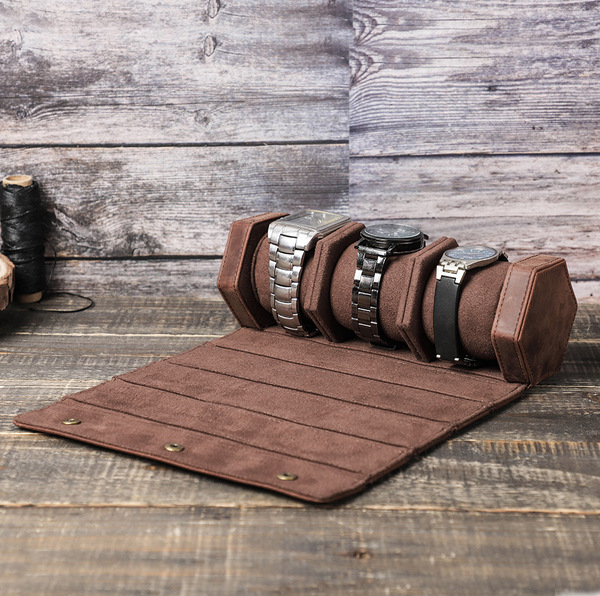 Hộp đựng đồng hồ lục giác - Da xịn Crazy Horse cao cấp