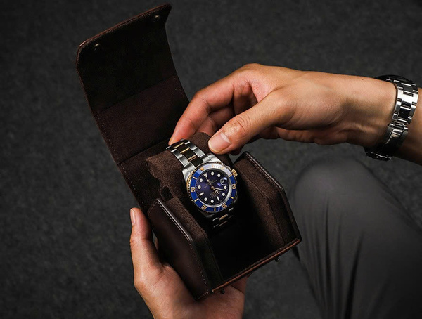 Hộp đựng đồng hồ lục giác - Da xịn Crazy Horse  cao cấp