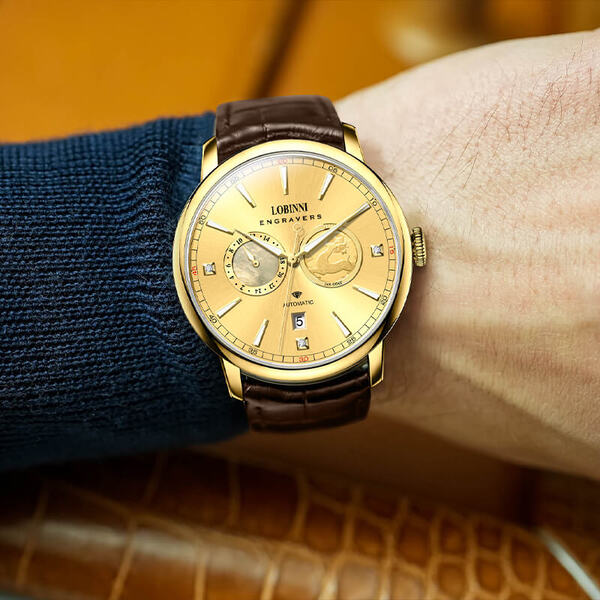 Đồng hồ nam chính hãng LOBINNI L19015-1 Mạ vàng 24k
