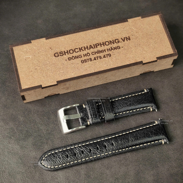 Dây da Bò loại 1  - Màu Đen - Size 20/22/24mm