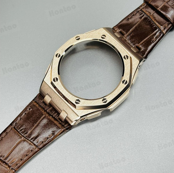 Bộ vỏ thép Vàng Bóng - Dây da ( Thế hệ 5 cao cấp ) ( Kích vào sản phẩm chọn màu dây )