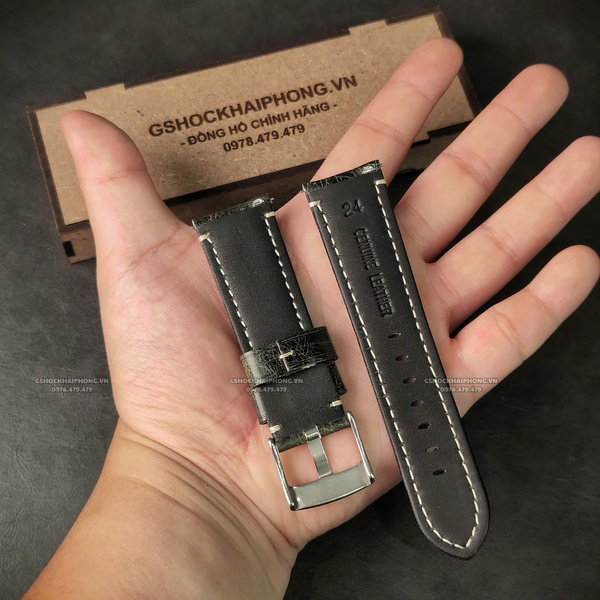 Dây da Bò loại 1 - Màu Xanh - Size 20/22/24mm