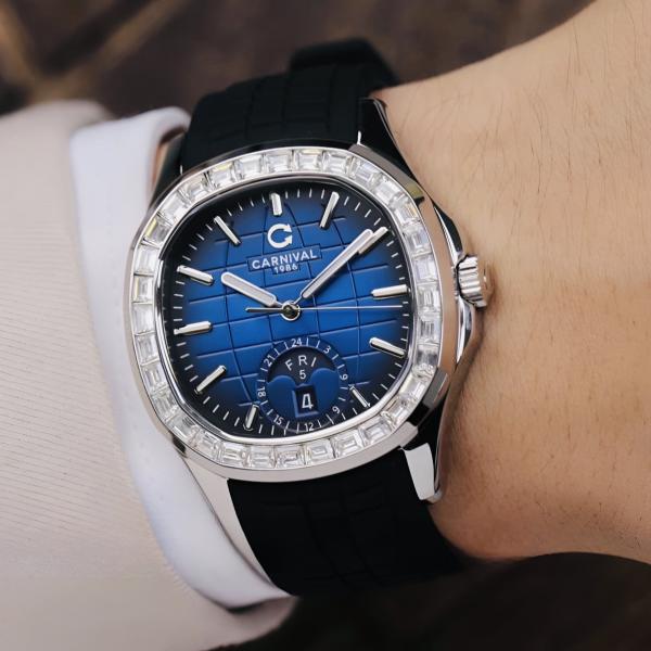 Đồng hồ nam Carnival - Nam 8113G2-VT-DCS-X - Viền đá - Kính Saphire - Automatic